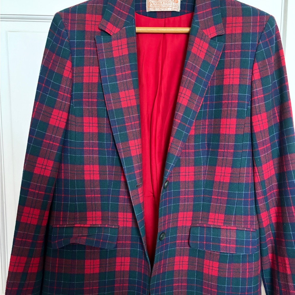 Pendleton Red and Green Blazer with Tailored Fit